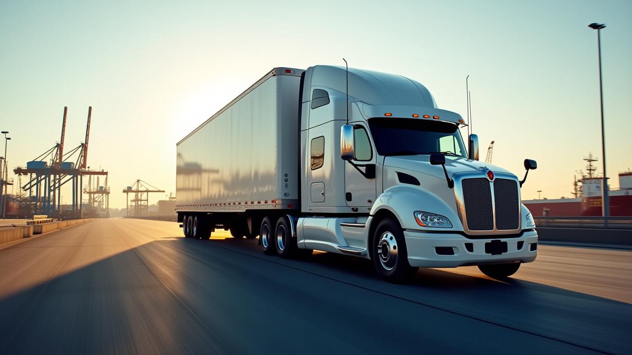 Modern 4US Transportation logistics truck parked at a clean New Orleans shipping facility